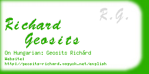 richard geosits business card